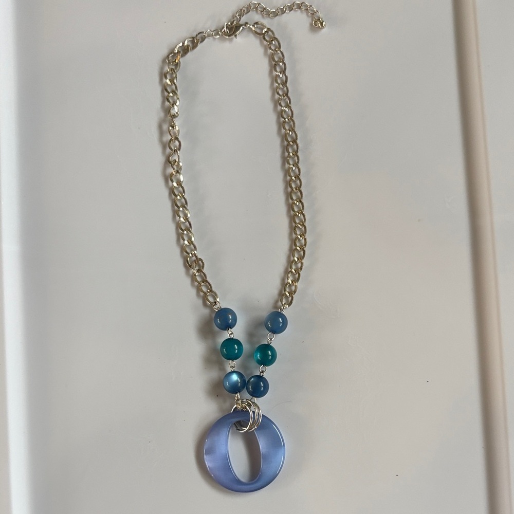 Elegant Blue and Silver Necklace